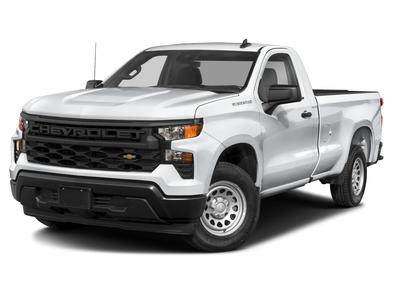 2025 Chevrolet Silverado 1500 WT in Summit White — front three-quarter view