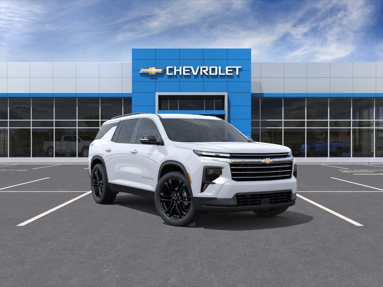 2026 Chevrolet Traverse LT in Summit White — front three-quarter view