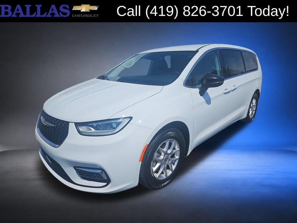 2024 Chrysler Pacifica Touring L in White — front three-quarter view