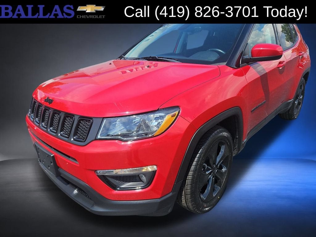 2019 Jeep Compass Altitude FWD in Red — front three-quarter view