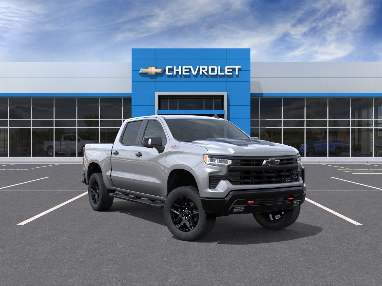 2026 Chevrolet Silverado 1500 LT Trail Boss in Sterling Gray Metallic — front three-quarter view