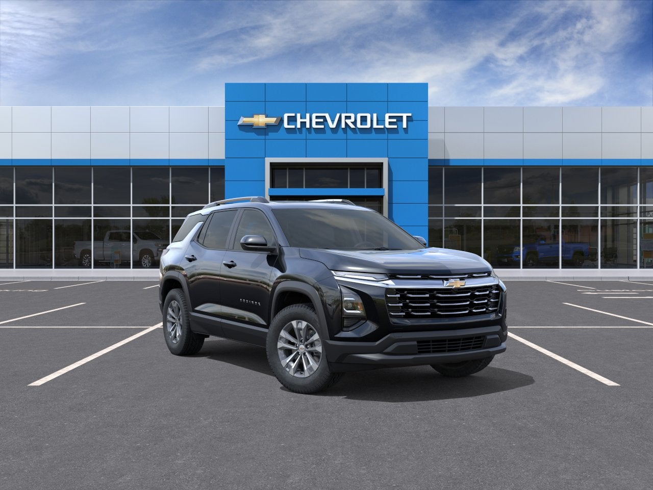 2026 Chevrolet Equinox LT in Mosaic Black Metallic — front three-quarter view