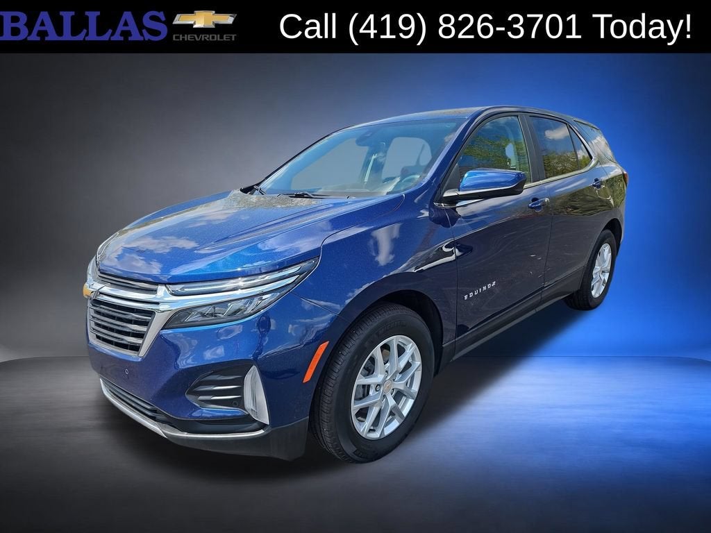 2022 Chevrolet Equinox LT in Blue Glow Metallic — front three-quarter view