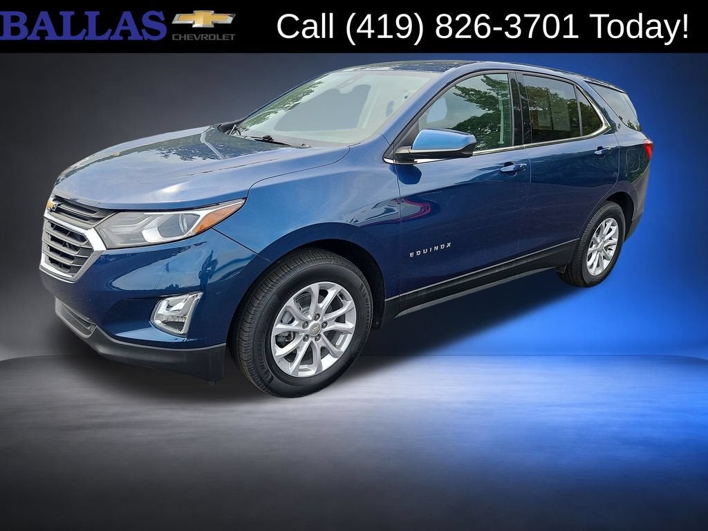 2020 Chevrolet Equinox LT in Pacific Blue Metallic — front three-quarter view