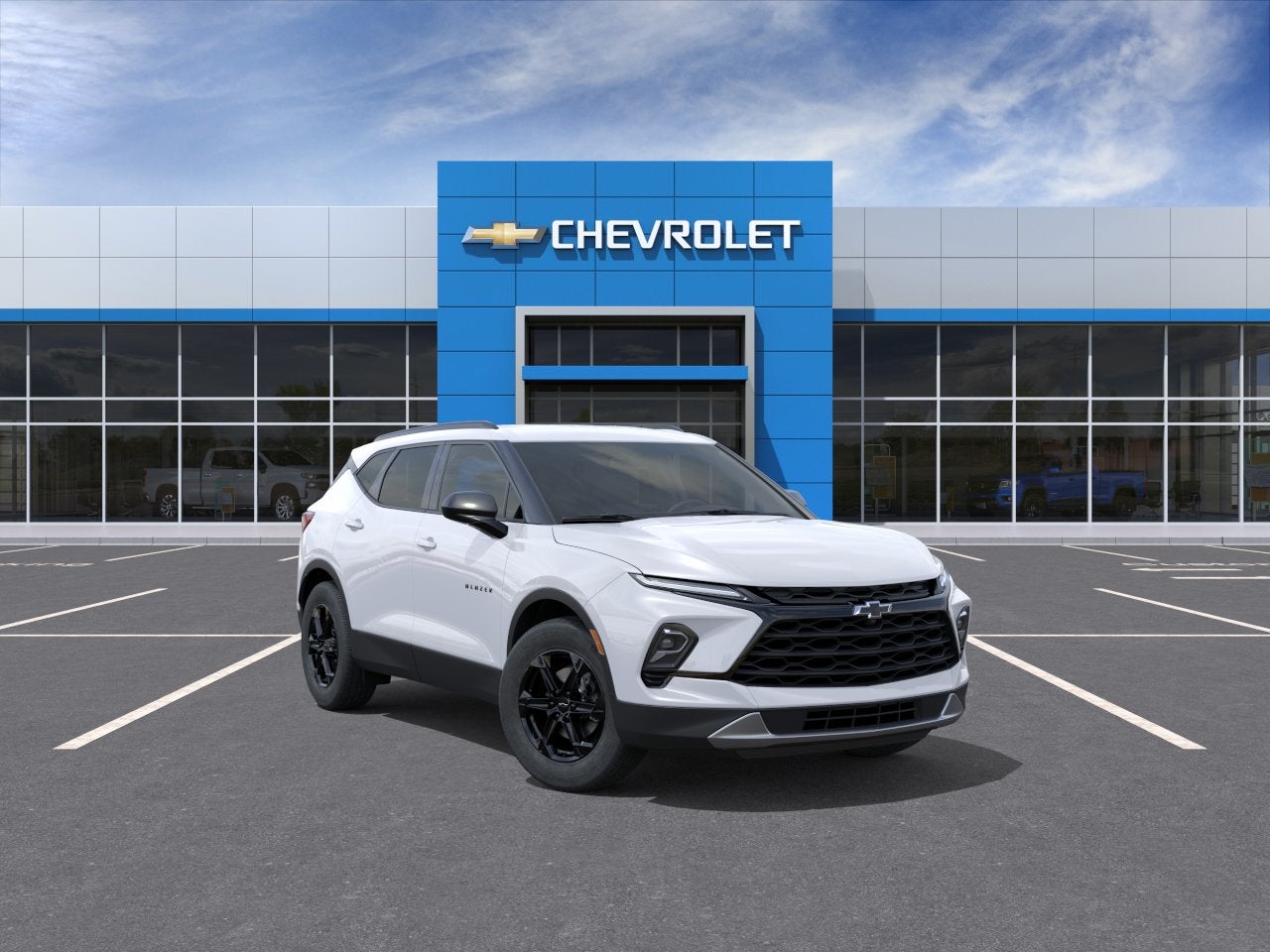 2026 Chevrolet Blazer 2LT in Summit White — front three-quarter view