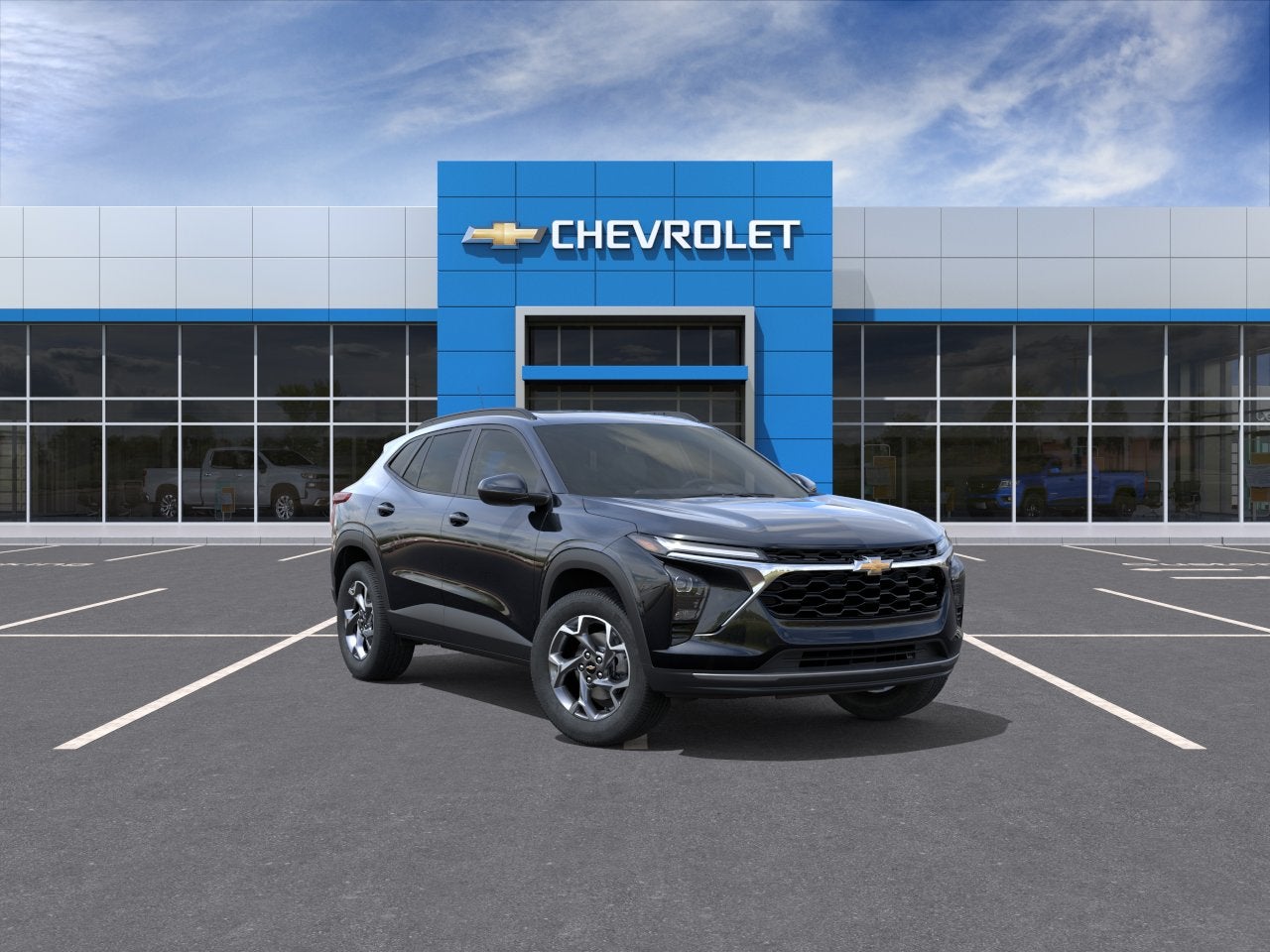 2026 Chevrolet Trax LT in Mosaic Black Metallic — front three-quarter view